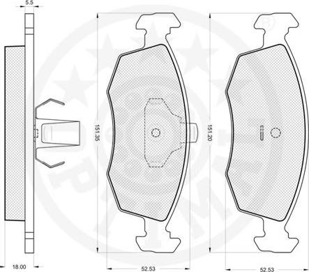 Optimal 10386 - Bremžu uzliku kompl., Disku bremzes autodraugiem.lv