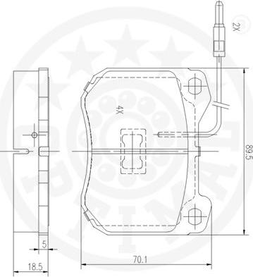 Optimal 2101 - Bremžu uzliku kompl., Disku bremzes autodraugiem.lv