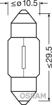 Osram 6438 - Kvēlspuldze, Salona telpas apgaismojums autodraugiem.lv