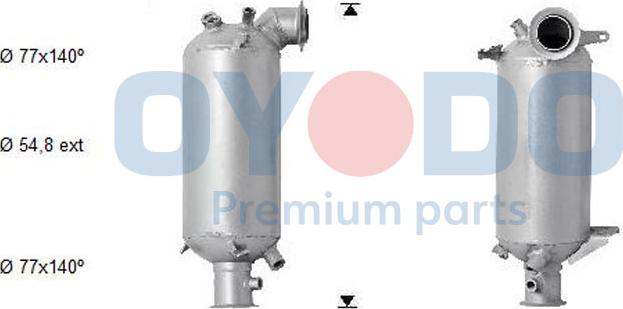 Oyodo 20N0041-OYO - Nosēdumu / Daļiņu filtrs, Izplūdes gāzu sistēma autodraugiem.lv