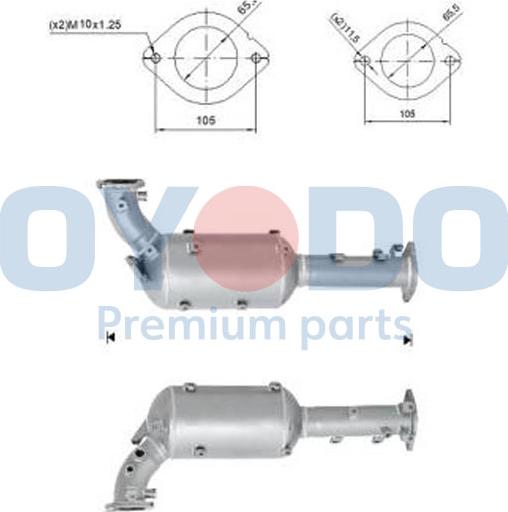 Oyodo 20N0065-OYO - Nosēdumu / Daļiņu filtrs, Izplūdes gāzu sistēma autodraugiem.lv