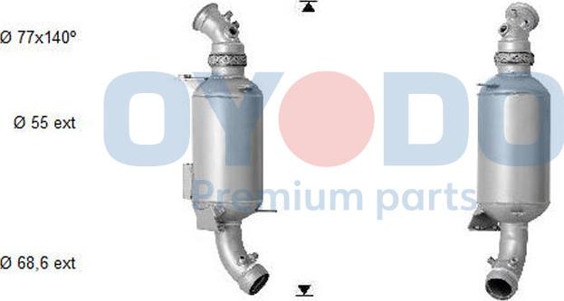 Oyodo 20N0019-OYO - Nosēdumu / Daļiņu filtrs, Izplūdes gāzu sistēma autodraugiem.lv