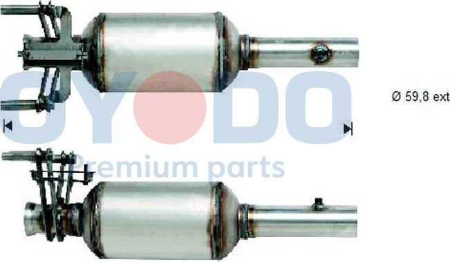 Oyodo 20N0035-OYO - Nosēdumu / Daļiņu filtrs, Izplūdes gāzu sistēma autodraugiem.lv