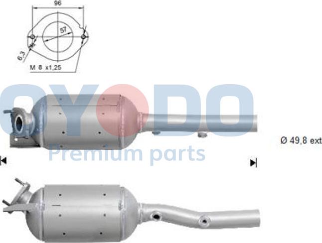 Oyodo 20N0038-OYO - Nosēdumu / Daļiņu filtrs, Izplūdes gāzu sistēma autodraugiem.lv