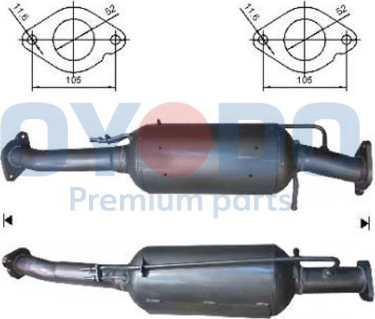 Oyodo 20N0025-OYO - Nosēdumu / Daļiņu filtrs, Izplūdes gāzu sistēma autodraugiem.lv