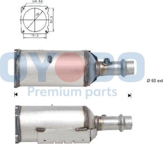 Oyodo 20N0021-OYO - Nosēdumu / Daļiņu filtrs, Izplūdes gāzu sistēma autodraugiem.lv