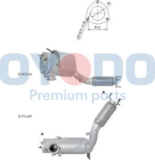 Oyodo 20N0146-OYO - Nosēdumu / Daļiņu filtrs, Izplūdes gāzu sistēma autodraugiem.lv