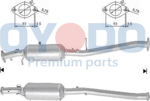 Oyodo 20N0155-OYO - Nosēdumu / Daļiņu filtrs, Izplūdes gāzu sistēma autodraugiem.lv