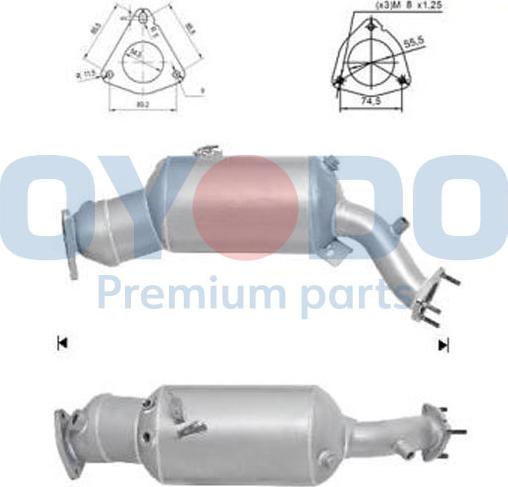 Oyodo 20N0109-OYO - Nosēdumu / Daļiņu filtrs, Izplūdes gāzu sistēma autodraugiem.lv