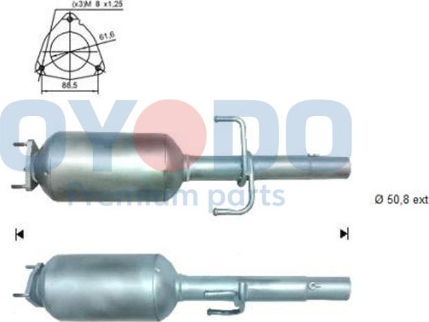 Oyodo 20N0104-OYO - Nosēdumu / Daļiņu filtrs, Izplūdes gāzu sistēma autodraugiem.lv