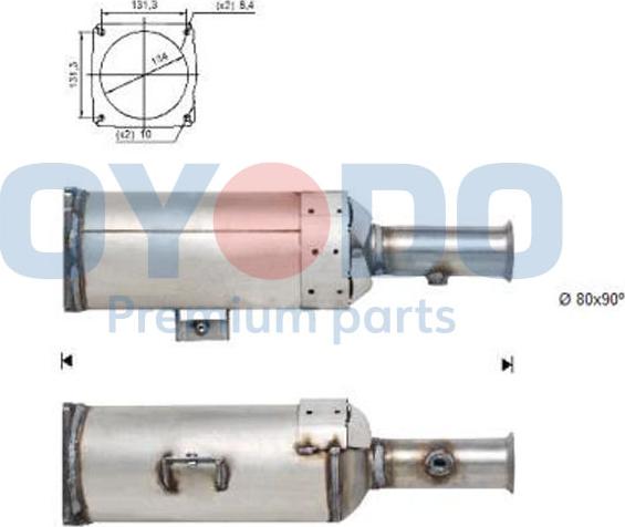 Oyodo 20N0103-OYO - Nosēdumu / Daļiņu filtrs, Izplūdes gāzu sistēma autodraugiem.lv