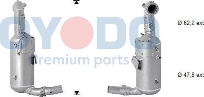 Oyodo 20N0130-OYO - Nosēdumu / Daļiņu filtrs, Izplūdes gāzu sistēma autodraugiem.lv