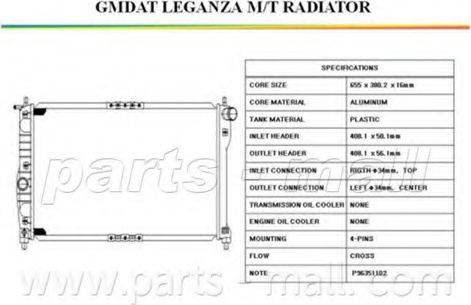 Parts-Mall PXNDC-008 - Radiators, Motora dzesēšanas sistēma autodraugiem.lv