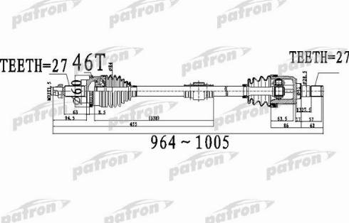 Patron PDS0491 - Piedziņas vārpsta autodraugiem.lv