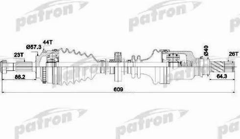 Patron PDS0409 - Piedziņas vārpsta autodraugiem.lv