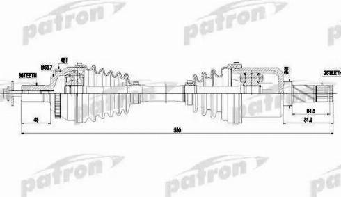 Patron PDS0438 - Piedziņas vārpsta autodraugiem.lv