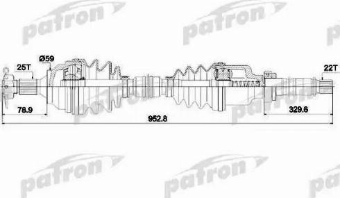 Patron PDS0729 - Piedziņas vārpsta autodraugiem.lv