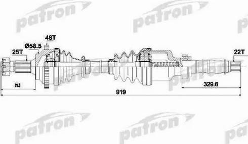 Patron PDS1562 - Piedziņas vārpsta autodraugiem.lv