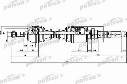 Patron PDS1063 - Piedziņas vārpsta autodraugiem.lv