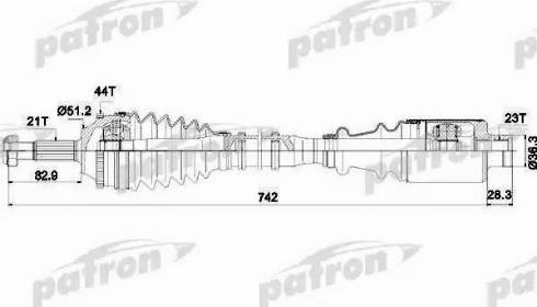 Patron PDS1116 - Piedziņas vārpsta autodraugiem.lv