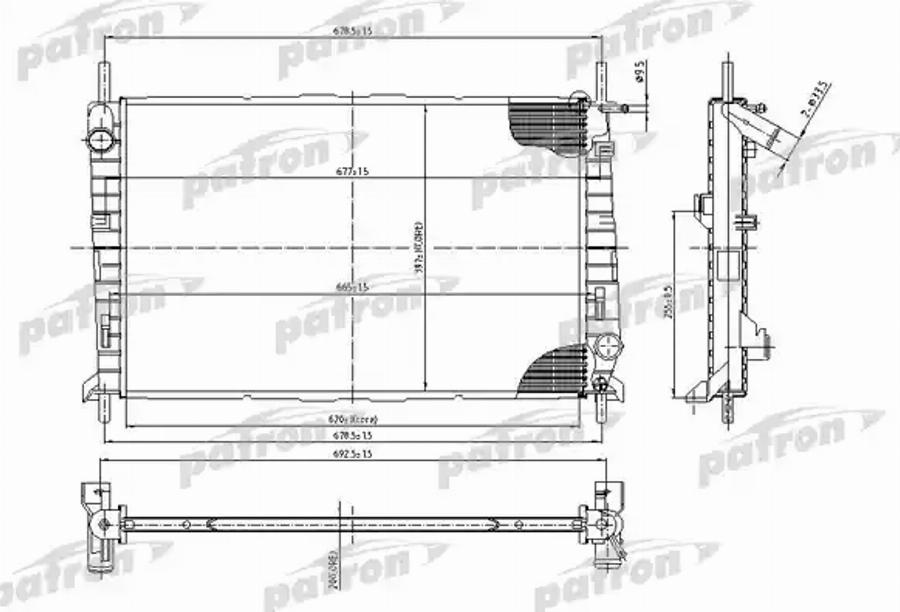 Patron PRS3428 - Radiators, Motora dzesēšanas sistēma autodraugiem.lv