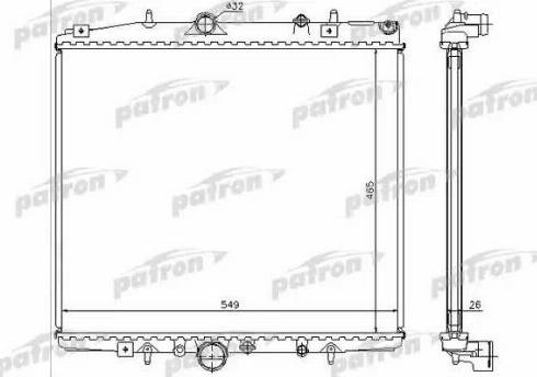 Patron PRS3595 - Radiators, Motora dzesēšanas sistēma autodraugiem.lv