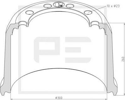 PE Automotive 046.428-00A - Bremžu trumulis autodraugiem.lv