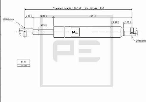 PE Automotive 010.439-00A - Gāzes atspere autodraugiem.lv