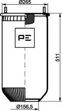 PE Automotive 084.047-70A - Pneimoatsperes spilvens, Pneimopiekare autodraugiem.lv