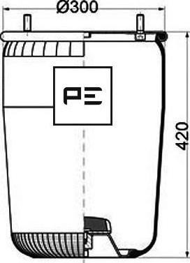 PE Automotive 084.116-71A - Pneimoatsperes spilvens, Pneimopiekare autodraugiem.lv