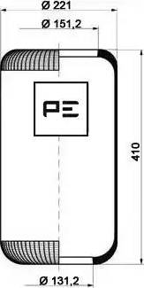 PE Automotive 084.134-70A - Pneimoatsperes spilvens, Pneimopiekare autodraugiem.lv