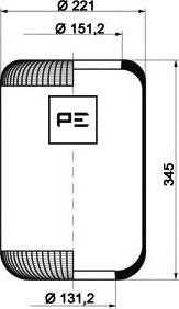 PE Automotive 084.133-70A - Pneimoatsperes spilvens, Pneimopiekare autodraugiem.lv