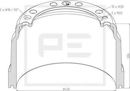 PE Automotive 146.137-00A - Bremžu trumulis autodraugiem.lv