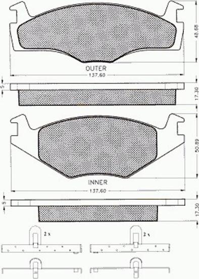 Pex 7.401 - Bremžu uzliku kompl., Disku bremzes autodraugiem.lv