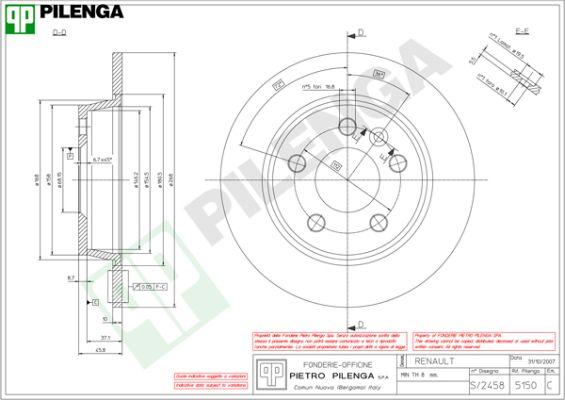 Pilenga 5150 - Bremžu diski autodraugiem.lv