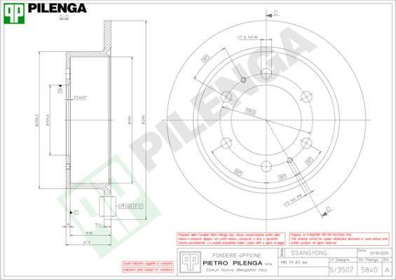 Pilenga 5840 - Bremžu diski autodraugiem.lv