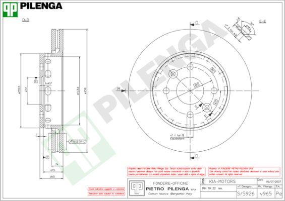 Pilenga V965 - Bremžu diski autodraugiem.lv