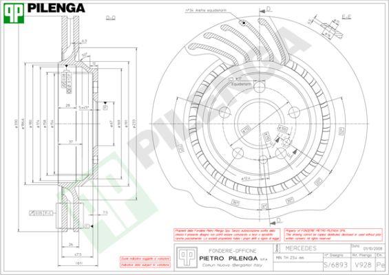 Pilenga V928 - Bremžu diski autodraugiem.lv