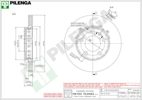 Pilenga V876 - Bremžu diski autodraugiem.lv