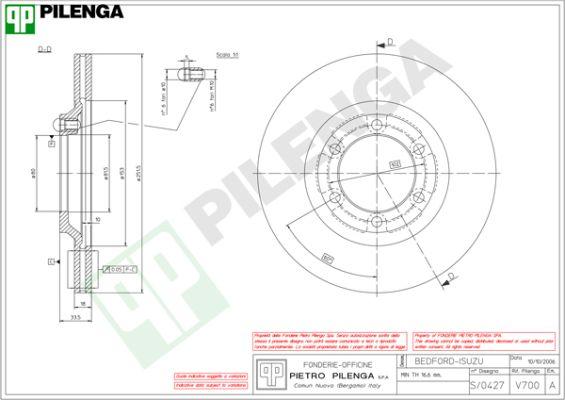 Pilenga V700 - Bremžu diski autodraugiem.lv