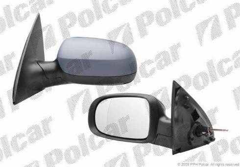 Polcar 5556511E - Spoguļstikls, Ārējais atpakaļskata spogulis autodraugiem.lv