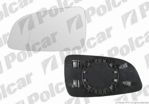 Polcar 5509545M - Spoguļstikls, Ārējais atpakaļskata spogulis autodraugiem.lv