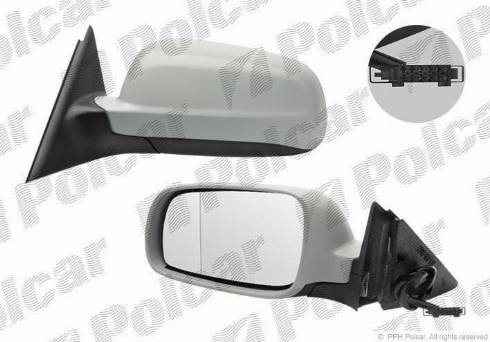Polcar 6925523M - Spoguļstikls, Ārējais atpakaļskata spogulis autodraugiem.lv