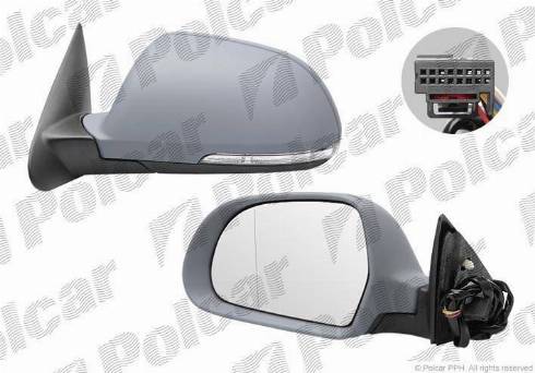 Polcar 6923524M - Spoguļstikls, Ārējais atpakaļskata spogulis autodraugiem.lv