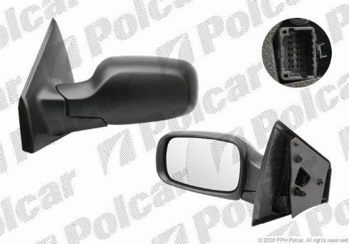 Polcar 6055514M - Spoguļstikls, Ārējais atpakaļskata spogulis autodraugiem.lv