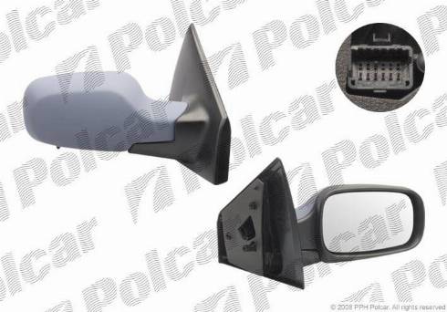 Polcar 6055525M - Spoguļstikls, Ārējais atpakaļskata spogulis autodraugiem.lv