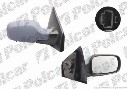 Polcar 6055522M - Spoguļstikls, Ārējais atpakaļskata spogulis autodraugiem.lv
