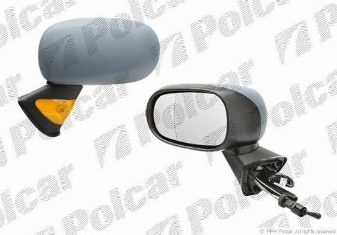 Polcar 6056512M - Spoguļstikls, Ārējais atpakaļskata spogulis autodraugiem.lv