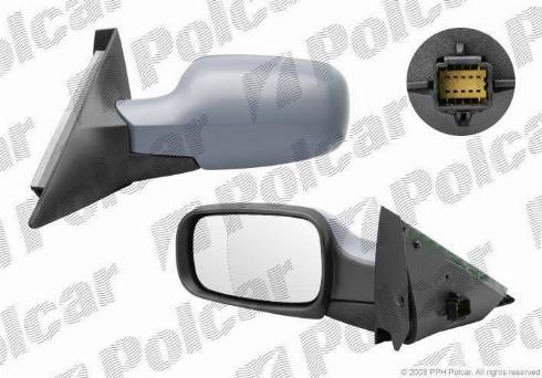 Polcar 6071514M - Spoguļstikls, Ārējais atpakaļskata spogulis autodraugiem.lv
