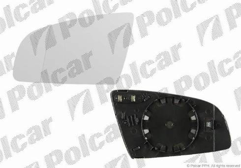 Polcar 1334541M - Spoguļstikls, Ārējais atpakaļskata spogulis autodraugiem.lv